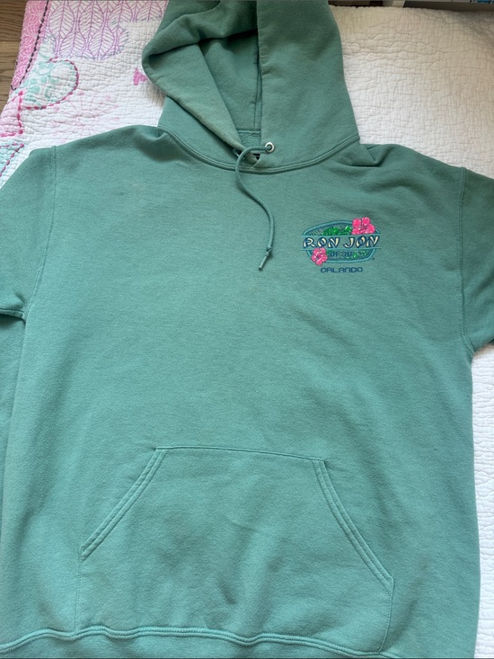 Ron Jon Sweaters - Ron Jon Orlando Green Hoodie with Floral Logo